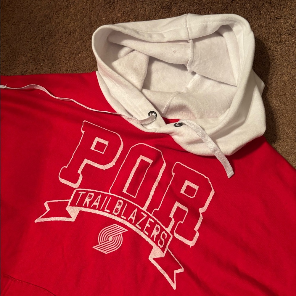 NEW! NBA Red and White Portland Trail Blazers Hoodie